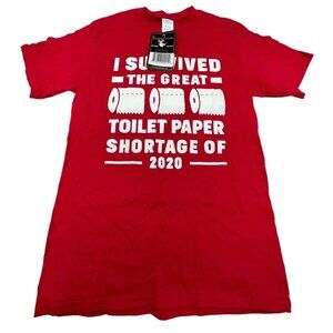 Branded Apparel T-shirt red I Survived Great Toilet Paper Shortage 2020 m READ